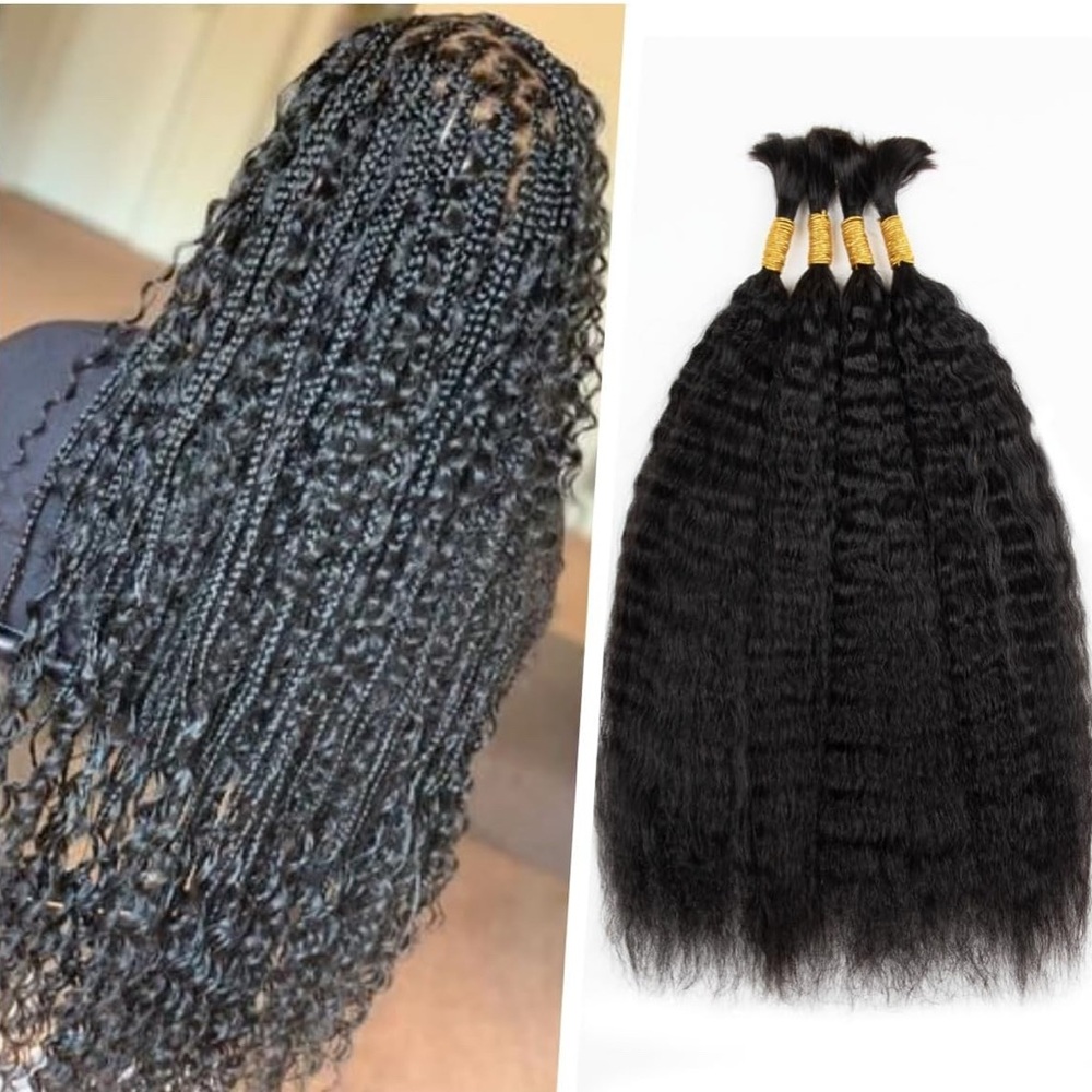 Zvbulk Kinky Straight Human Braiding Hair. No weft. 18 inches.